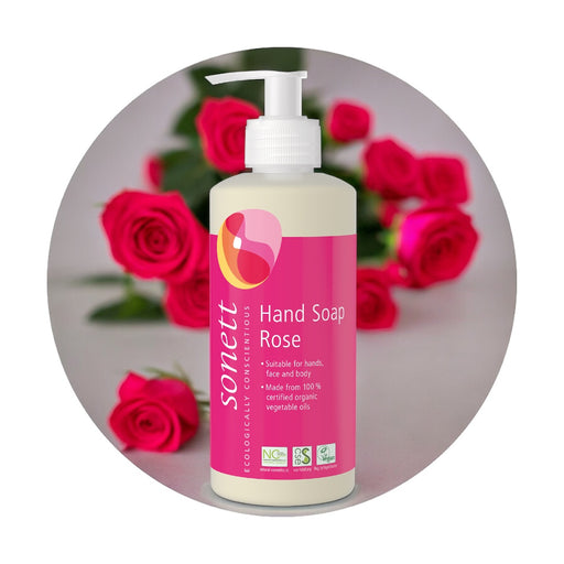 Sonett Organic Hand Soap Rose (10 fl.oz/300 ml) ( Pack of 1 ) ( Pack of 2 ) ( Pack of 6 )